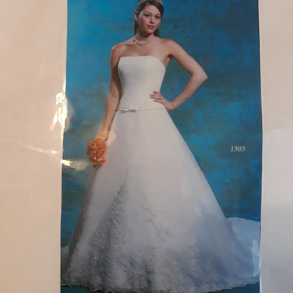 Beaded Wedding Dress Satin Strapless Bridal  8